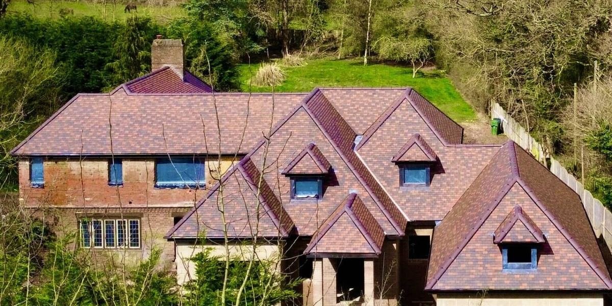 Aerial photo of a new build house under construction by HK Builders Ltd